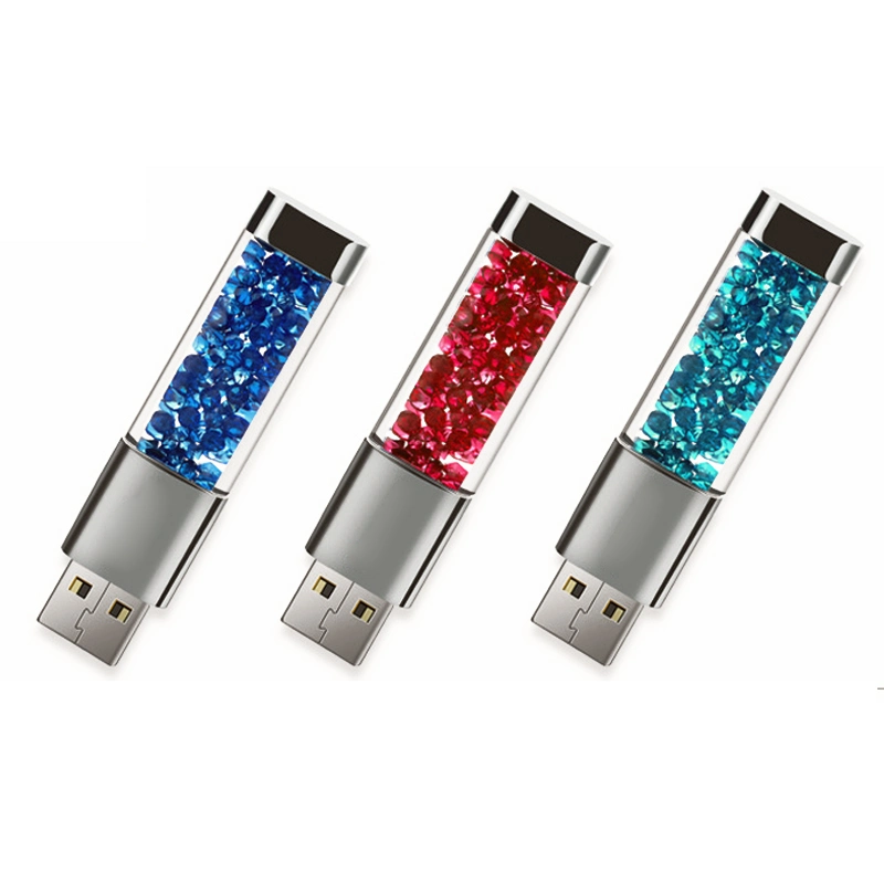 Personalizar Crystal USB Flash Drive Tarjeta de memoria Hot Sale USB