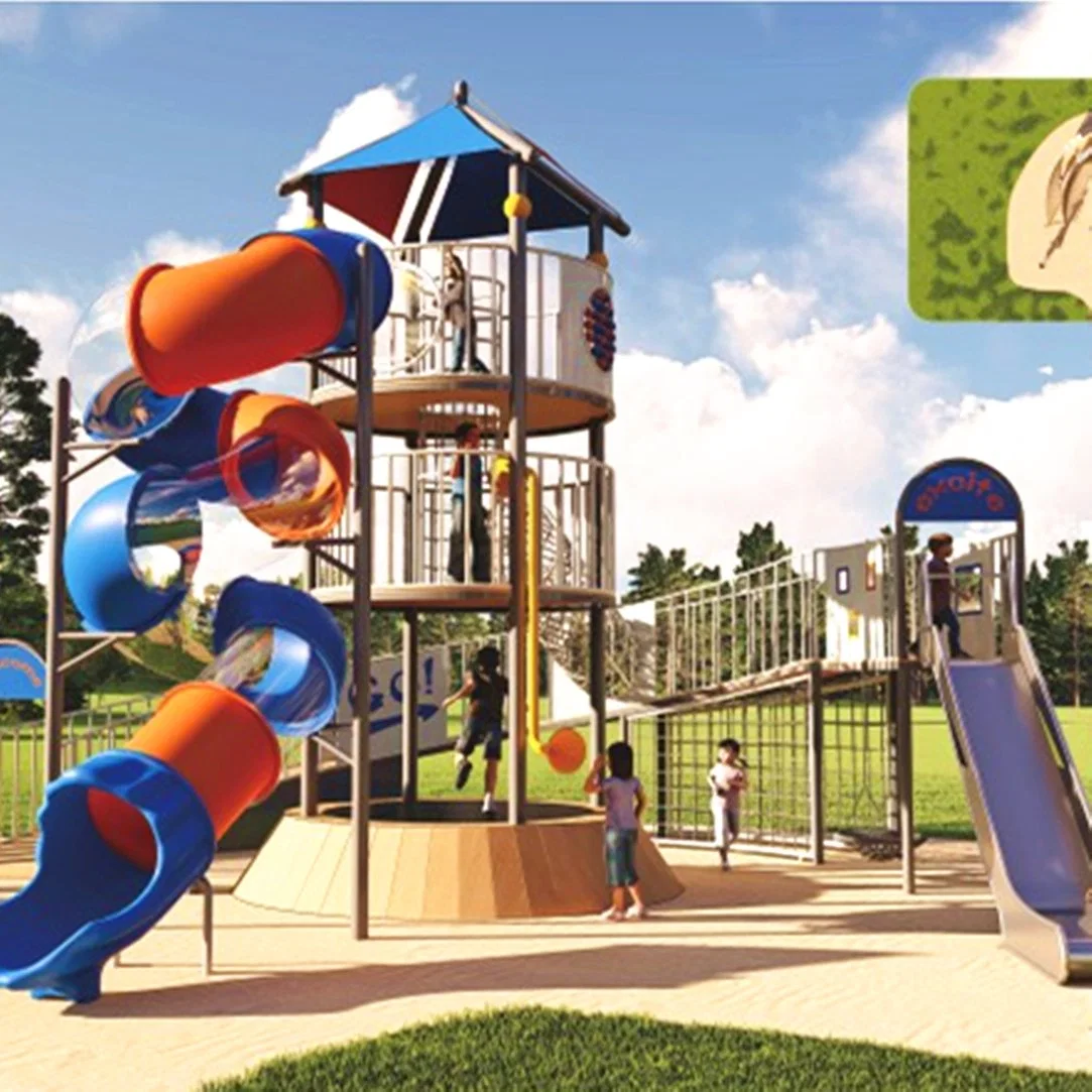 Outdoor Kids Large Hillside Slide Drilling Hole Park Playground Equipment