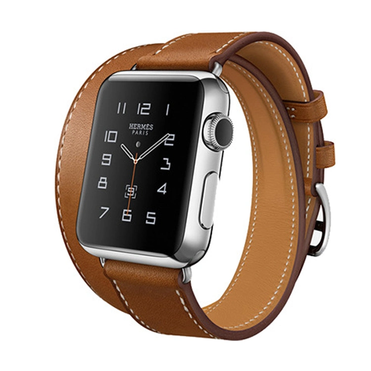 Popular Design Custom Brown Full Grain Leather Apple Watch Strap Iwatch Strap