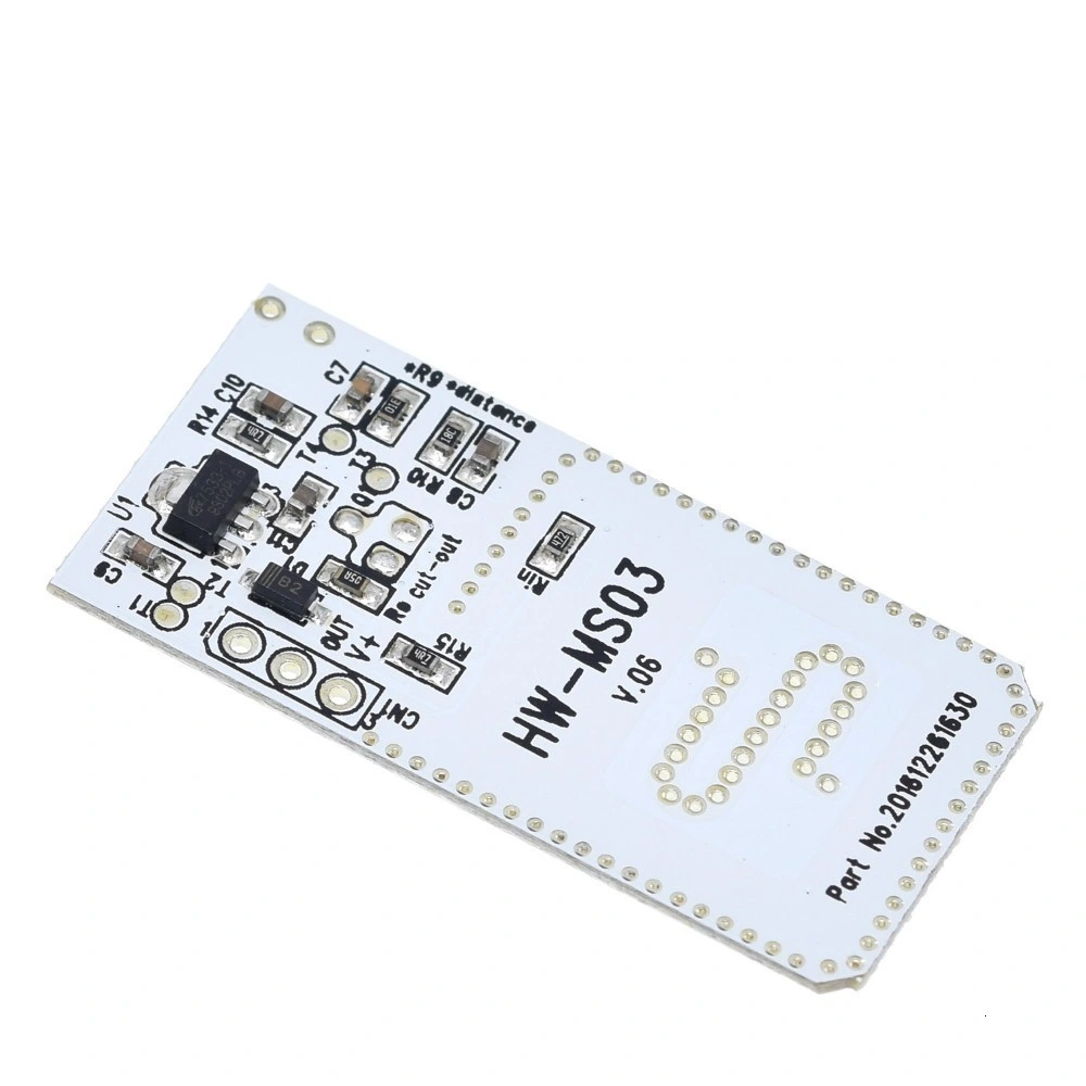 Módulo de sensor de radar de microondas Hw-Ms03 Módulo inteligente de inducción de cuerpo humano por microondas Interruptor de módulo de sensor inteligente.