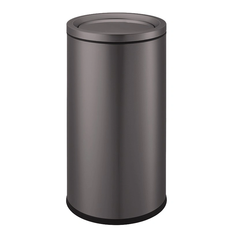 Anti-Finger Print Stainless Steel Rounded Trash Can with Flip Cover