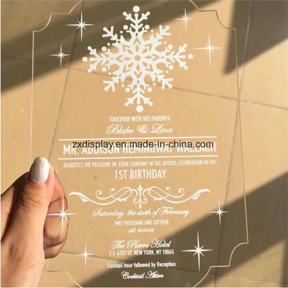 Custom Laser Cut Clear Acrylic Wedding Invitations Cards