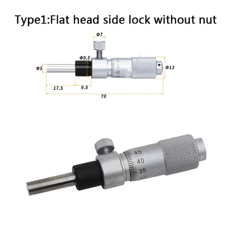 0-6.5mm 13mm 25mm Side Locking Screw Type Micrometer Heads