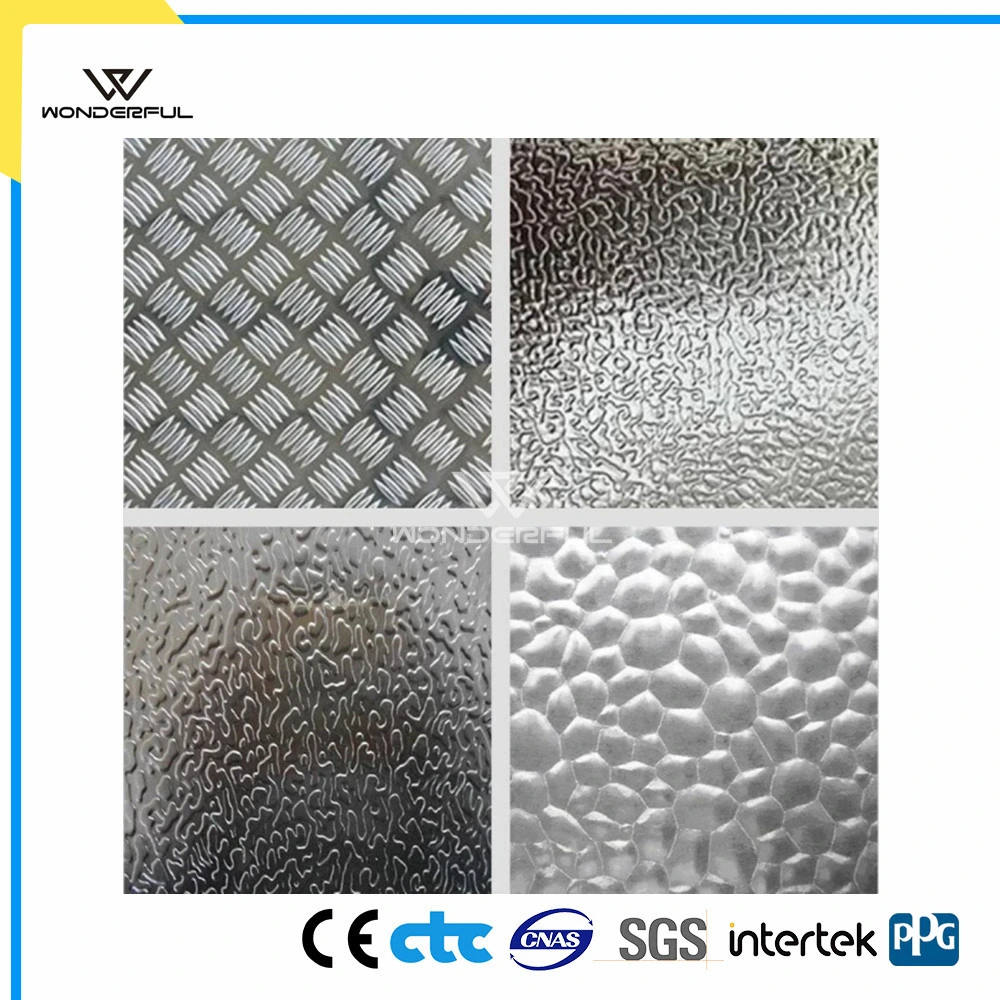 Anti-Slip Heat Insulation Anodized Stucco Embossed Hammer Stone Aluminum Checkered Chequered Sheet for Container