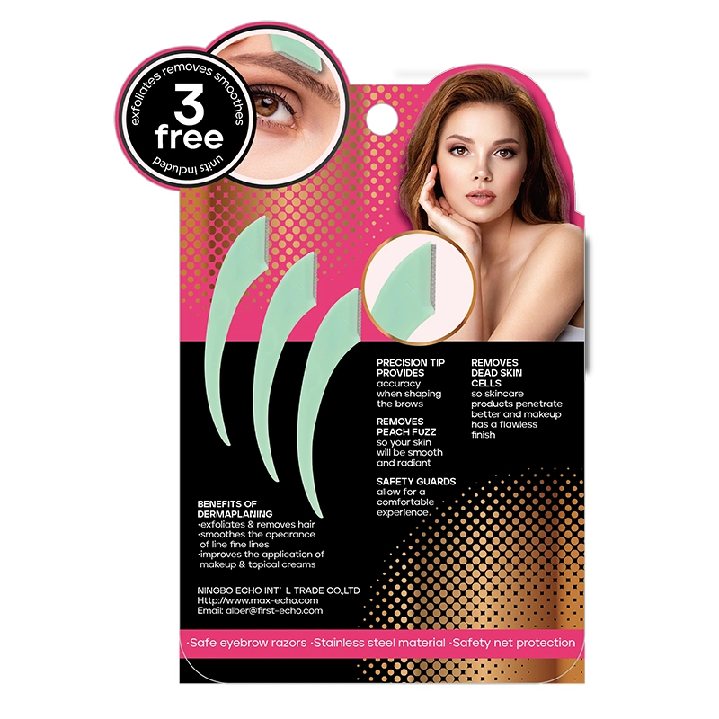 Removedor de cabello afeitadoras de cara Trimmer para cejas Razor para recorte de plástico Cuchillo para cejas de acero inoxidable