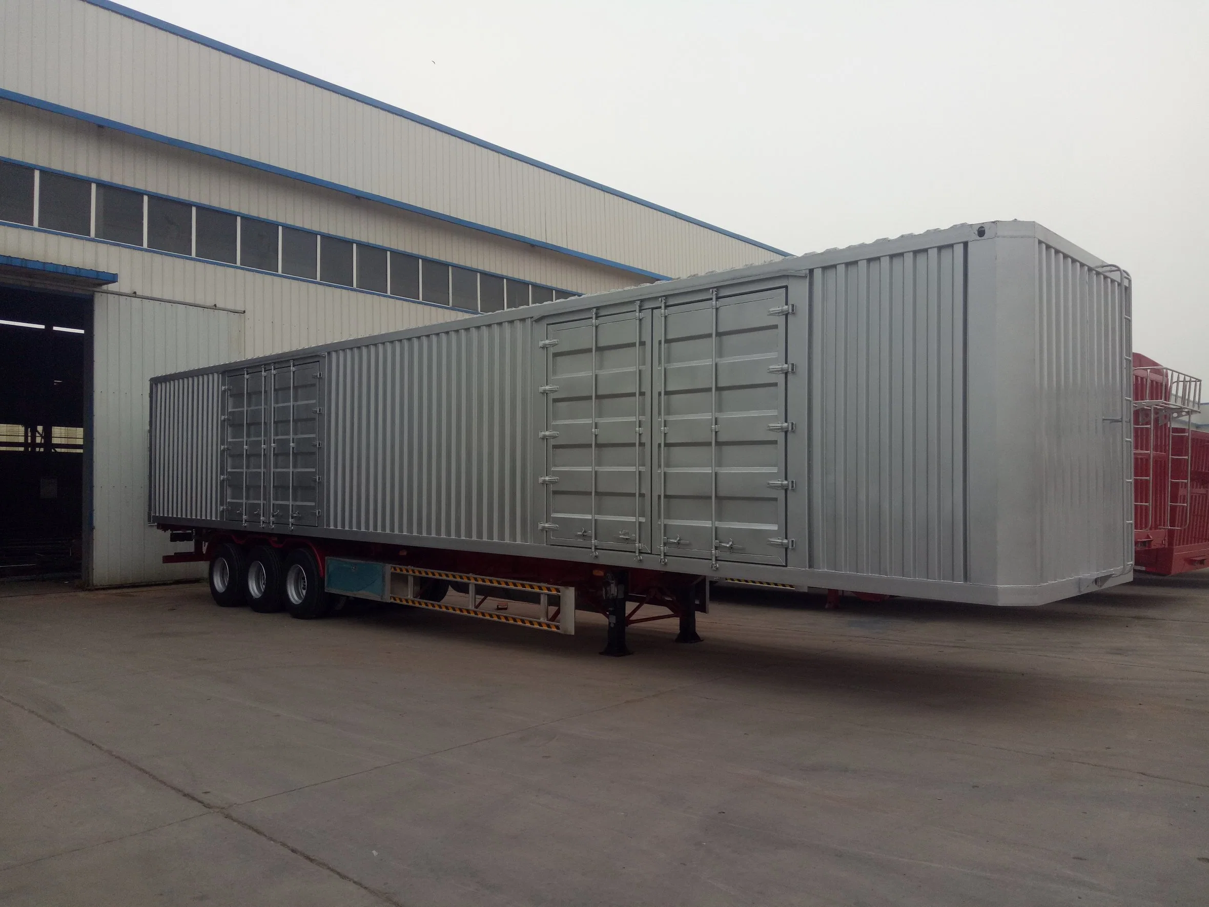 Luen 3 eje 70tons Caja estándar Semi Trailers Transporte de grano O Venta