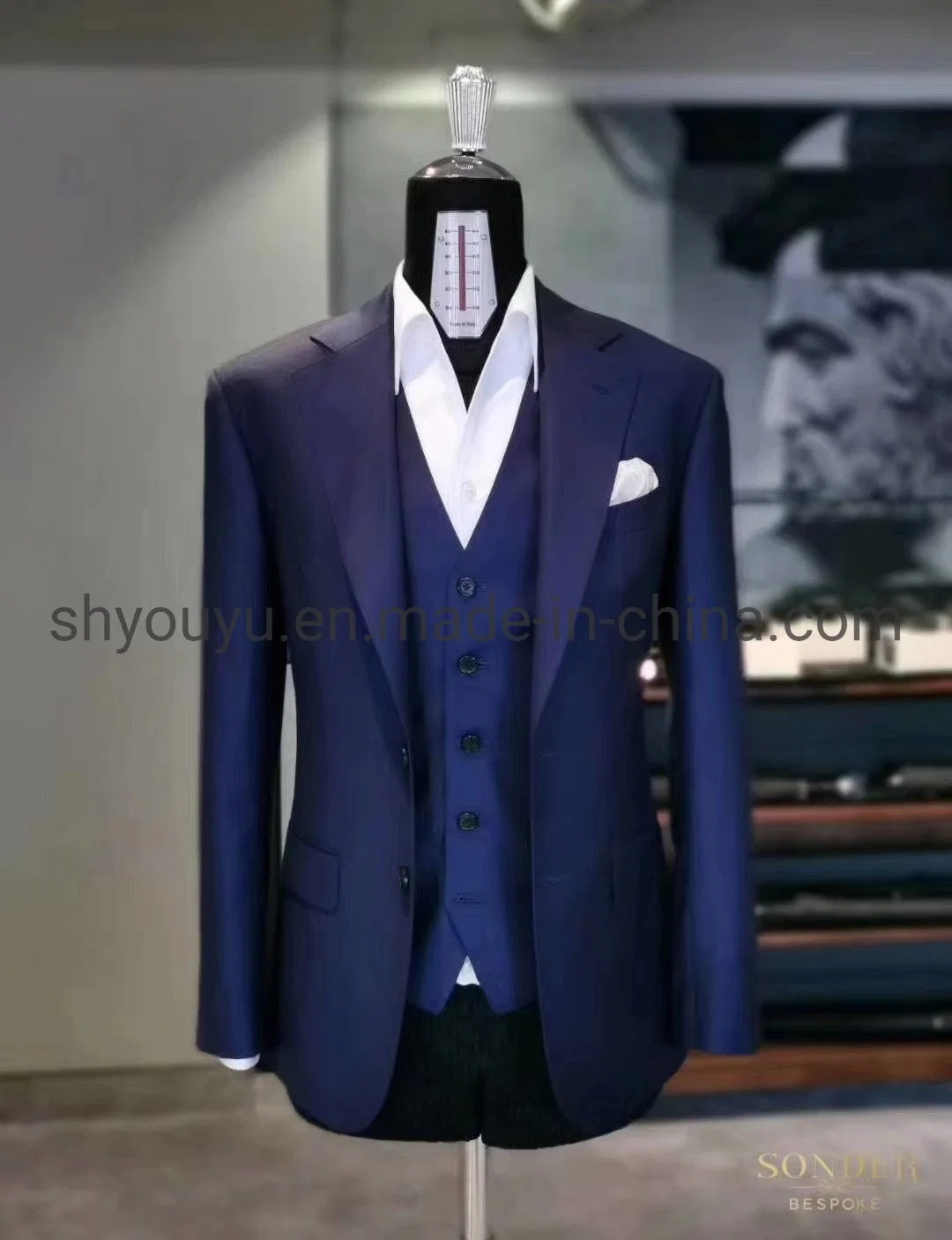 Mtm Royal Blue Suit Jacket Floral Jacquard Men&prime; S Suit Men Suits