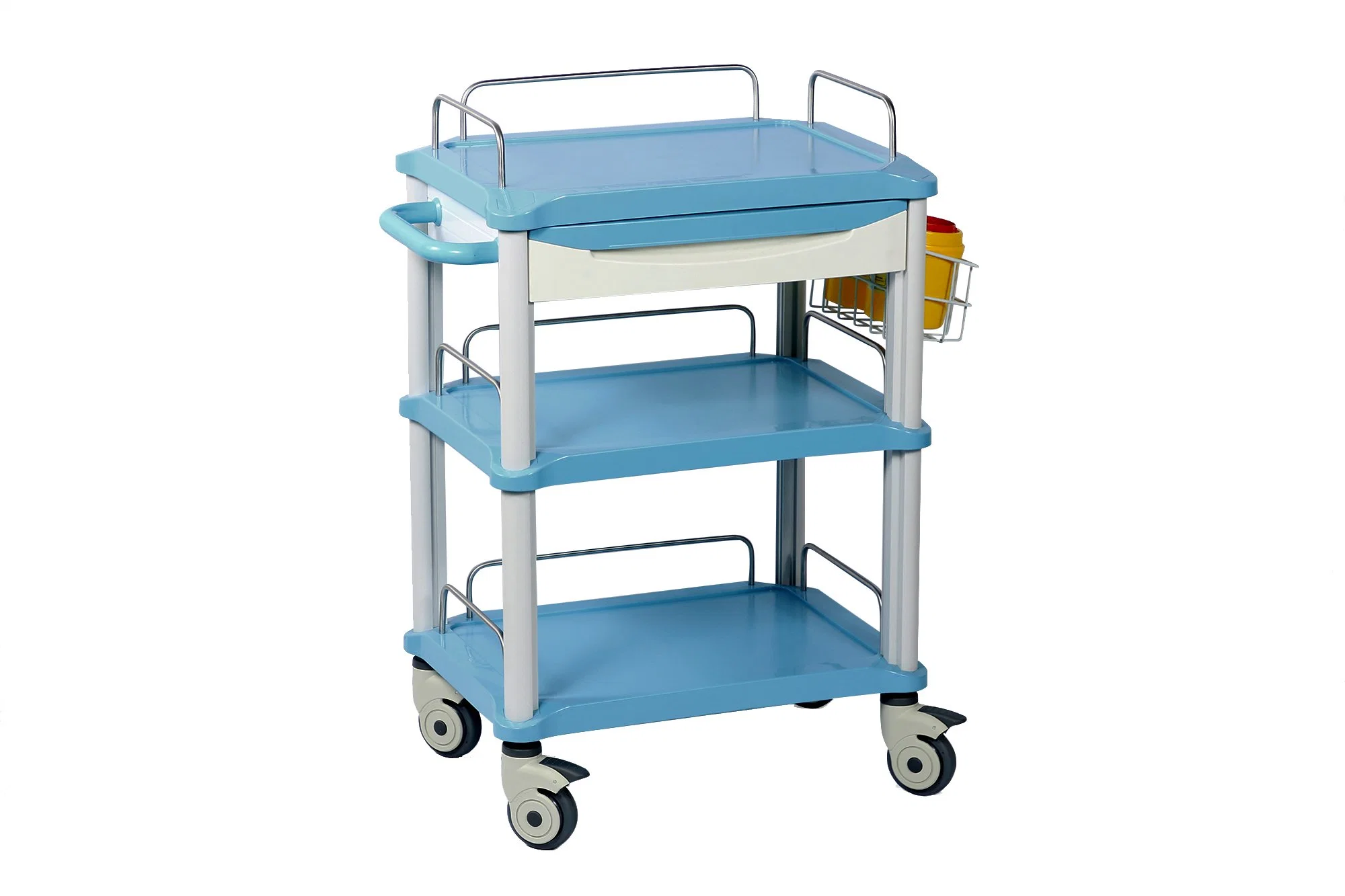 [CT625] ABS Linen Trolley and Cart with Drawers for Medical, Emergency, Logistic, Laundry, Treatment, Medicine Distribution, Anesthesia as Hospital Equipment