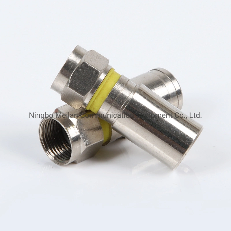 RG6 CATV 75-5 4 Shielded F Compression Male Coaxial Connector