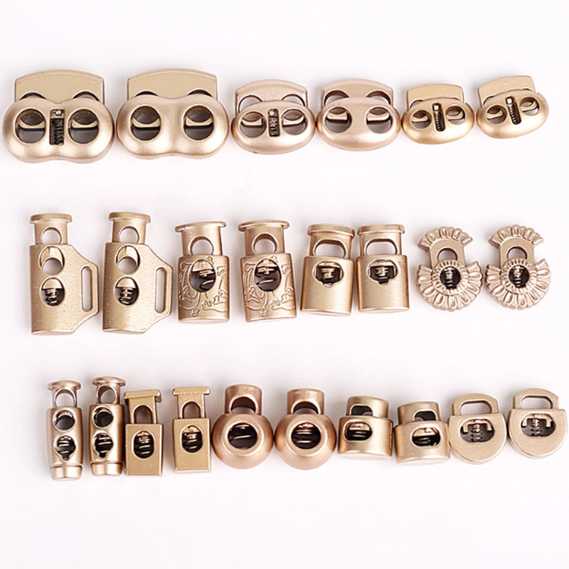 Cord Button Buckles Metal Cord Spring Buckle Toggle Stopper Round Rope Stopper Buckle Custom Design Metal Cord Lock Zinc Alloy