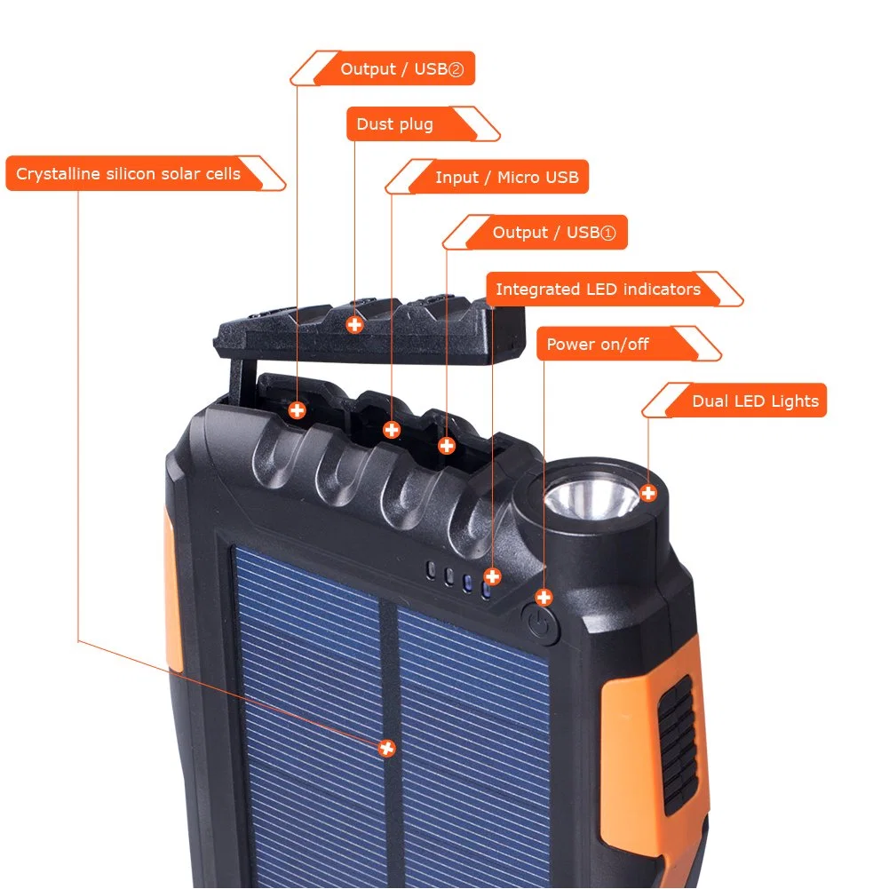 Carregador Solar Power Bank Portable Bateria Externa