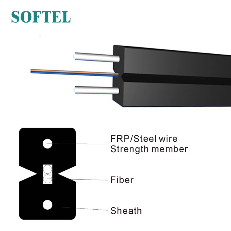 Choose The Suitable Flat Fiber Optical Drop Cables G. 657 A1 Fiber with Messenger for FTTH Deployment