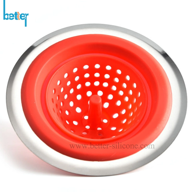 Custom Durable/Foldable Drains Sink Cullender Silicone Rubber Filter/Strainer/Colander/Filtrator for Bathroom/Kitchen