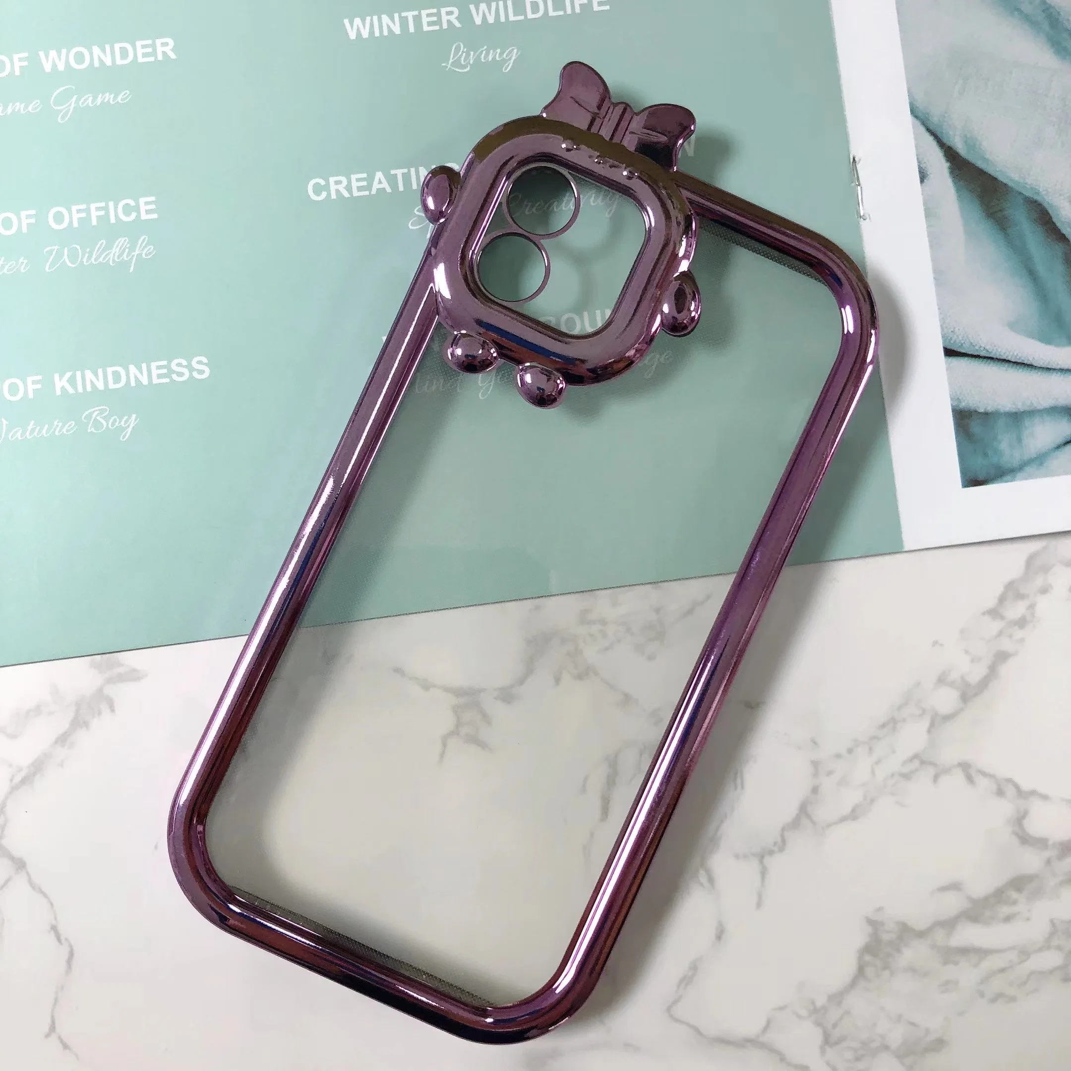 Sweetie Plated Transparent Phone Case for iPhone X/Xs/Xr/11/12/13/14