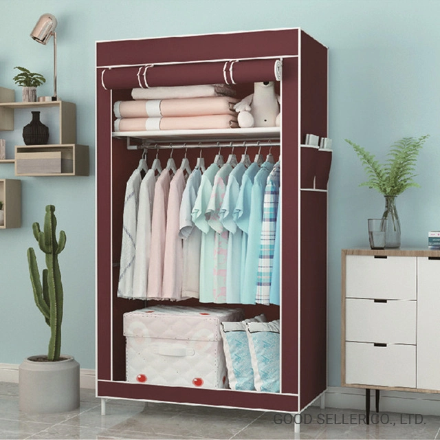 Wholesale DIY Non-Woven Fabric Adjustable Clothes Garment Storage Organizer Rack Closet