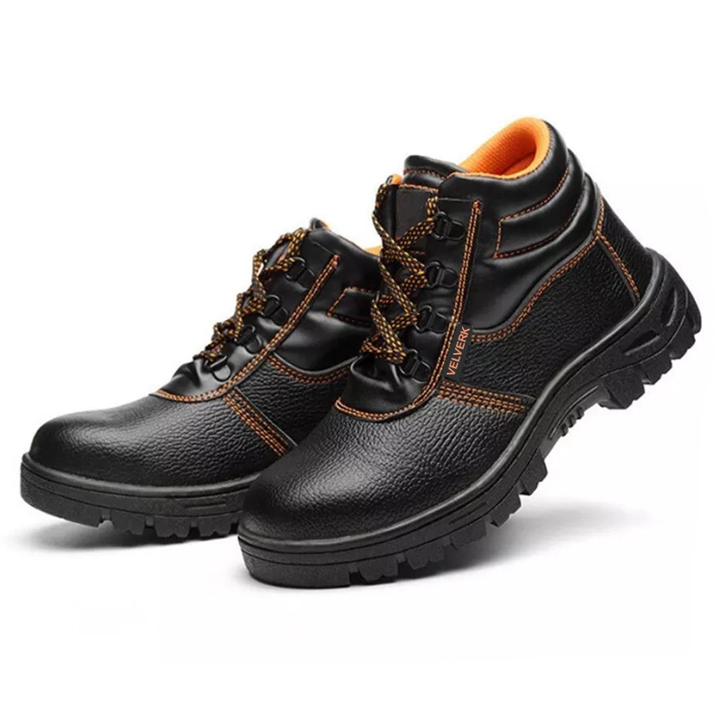 4 Dollars PPE de la construction de protection des hommes large Steel Toe Chaussures Chaussures de sécurité coupe du milieu de travail bon marché increvables bottes de travail industriels