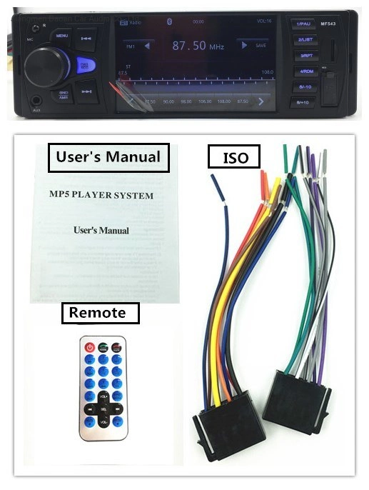 4.0 polegadas carro Bluetooth MP5 Player de áudio com controle remoto