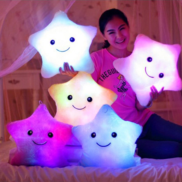 LED Plush Pillow Hot Colorful Stars Kids Toys Christmas Gift Birthday Gift