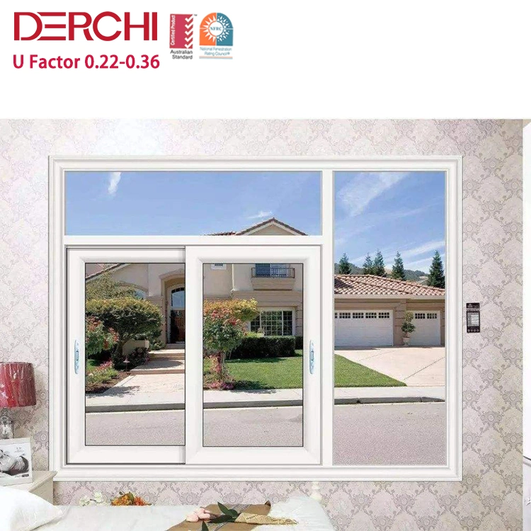 Derchi Double vitrage Prix favorable aluminium métal grandes fenêtres coulissantes