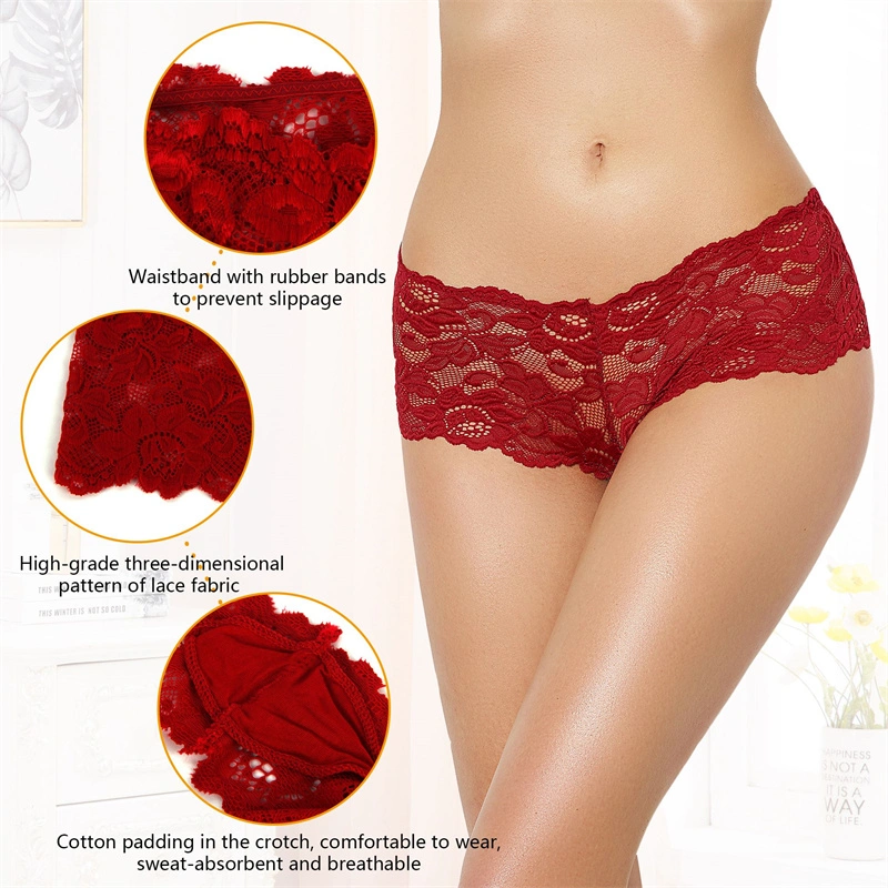 Wholesale/Supplier Beige Plus Size Panty 4XL 5XL 6XL 7XL Knickers Women Lingerie Panties Sexy Lace Underwear