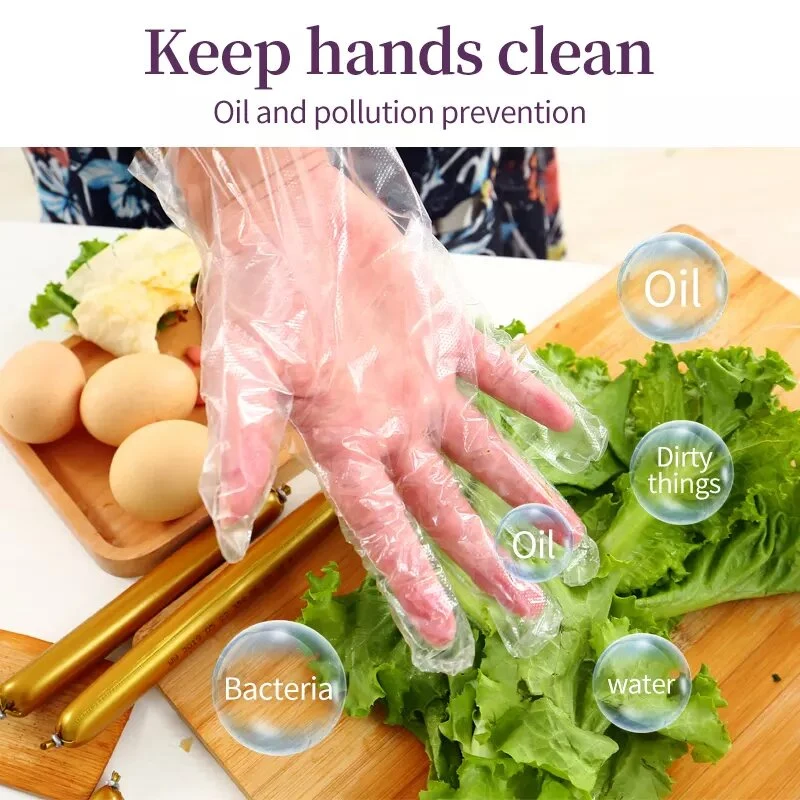 Factory Hot Selling Food Preparation Plastic Gloves Wholesale/Supplier PE Disposable Gloves