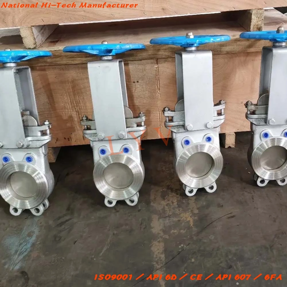 DN200 Pn16 Rising Stem Metal Seal Wcb SS316 Sluice Knife Gate Valve