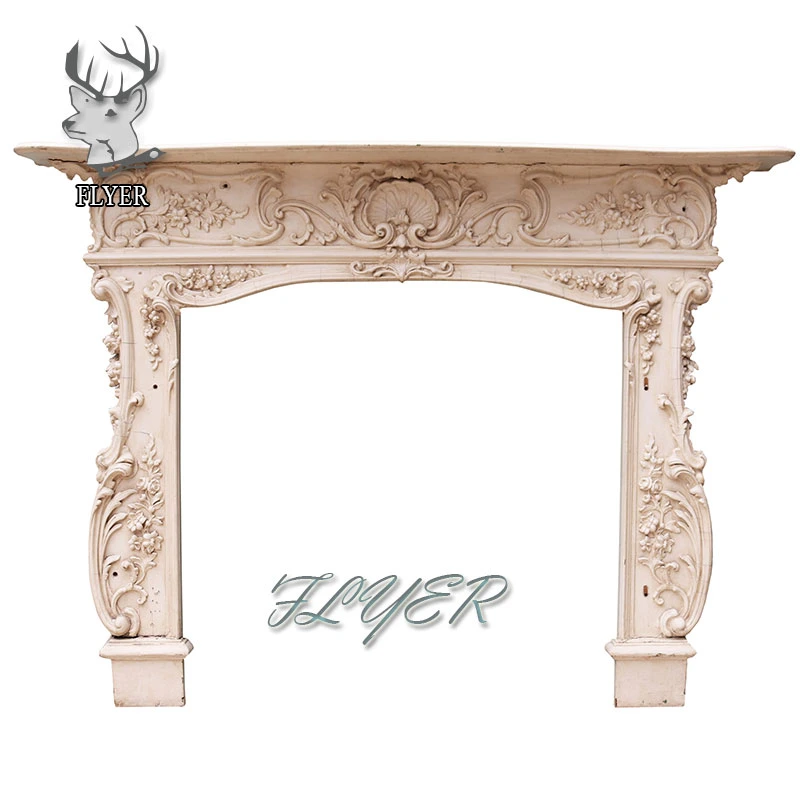 Style Louis XV cheminée en marbre sculpté de Mantel Surround