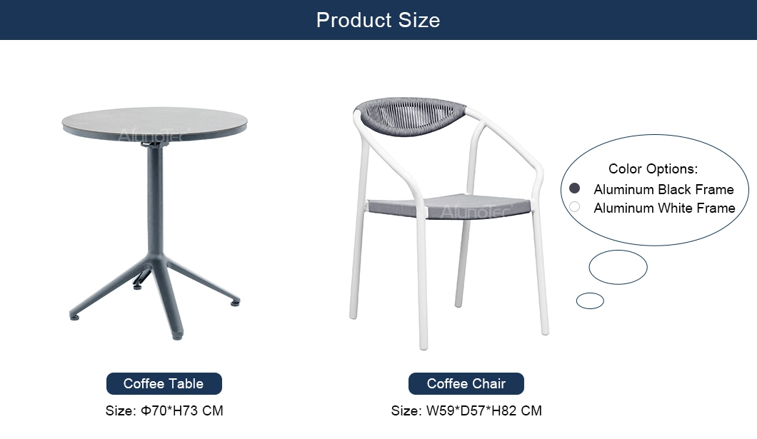 Aluminium Outdoor Furniture Waterproof Coffee Table Sets Outdoor Garden Furniture
