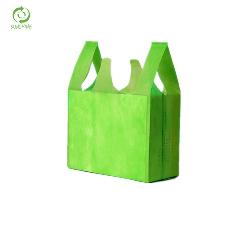 Sunshine Custom Logo Reusable Shopping T-Shirt Vest Bags Nonwoven