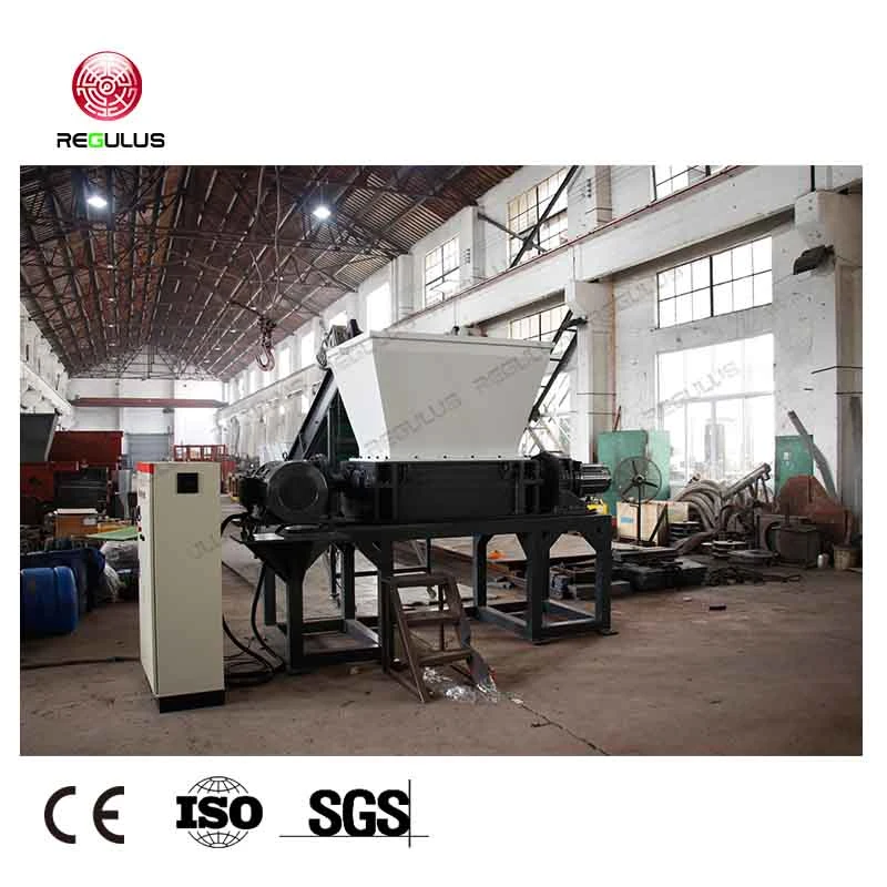 Industrial Plastic, Plate, Rubber, Tire, Sheet, Board Recycling Double Shafts Shredder Machine