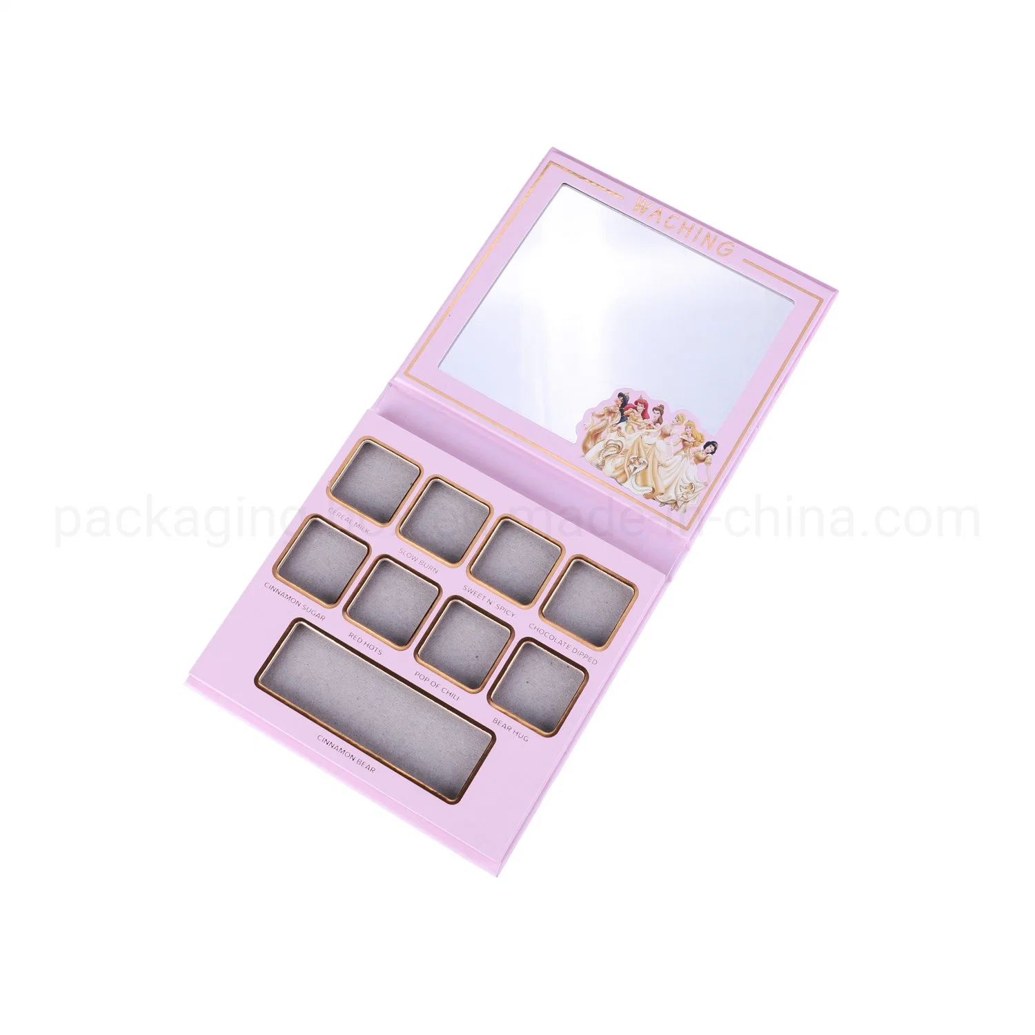 Customized Eye Shadow Box with Mirror Cosmetic Gift Box Paper Case for Promotion