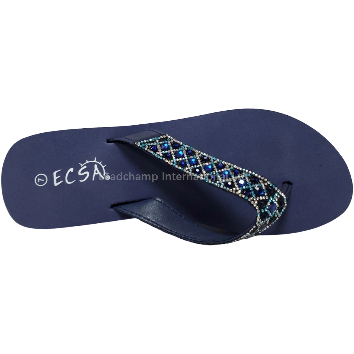 Fashion Women Thick Sole Slipper PU Upper with Decorative PVC Diamonda Slippers