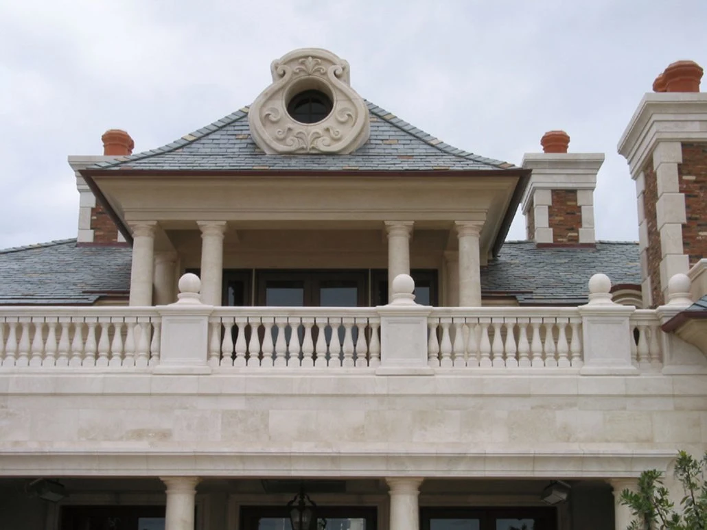 Custom Made Cream Limestone Architectural Stone Classic Arch Moulding Entrance