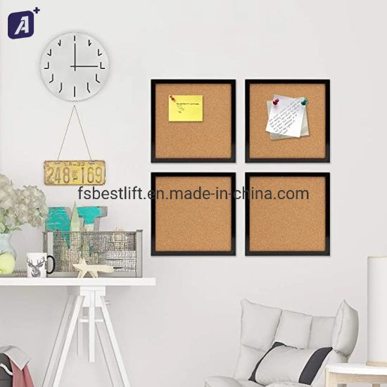 8X8 pulgadas Corkboard enmarcada con la extracción de las cintas de 4 ejes Self-Hanging por el Tablón de anuncios para oficinas en casa de decoración de la Escuela de fácil montaje