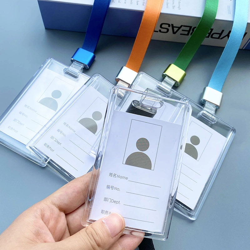 Customer Made Lanyard Key Chain ID Card Badge Holder Acrylic Charm Pendant Card Holder Transparent Card Holder