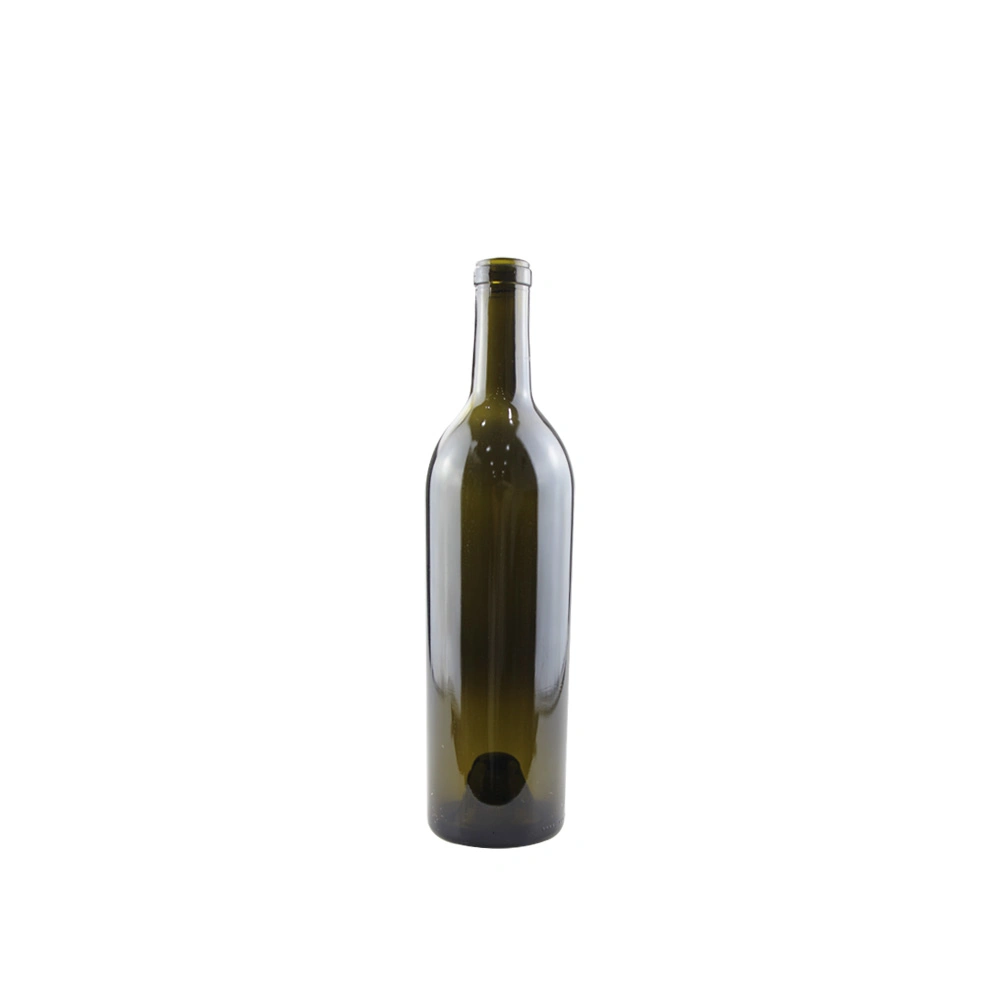 750ml Glass Bordeaux Wine Bottle Flat-Bottomed Cork Finish - Case of 12 - Cobalt Blue