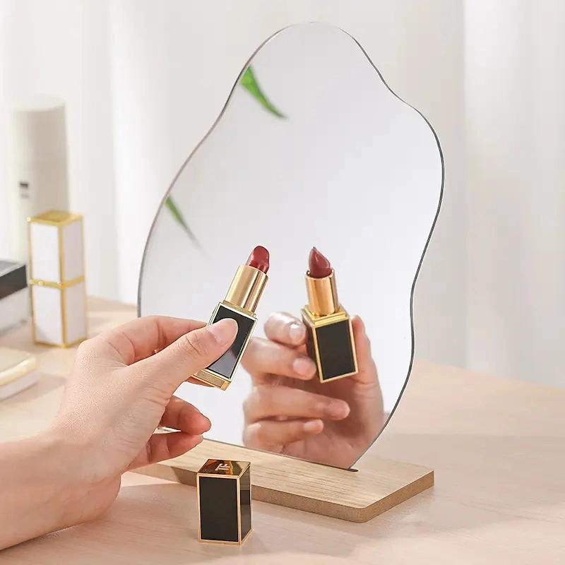 Stand up Irregular Make up Mirror Cloud Wavy Mirror for Desk Office Home Room Decor