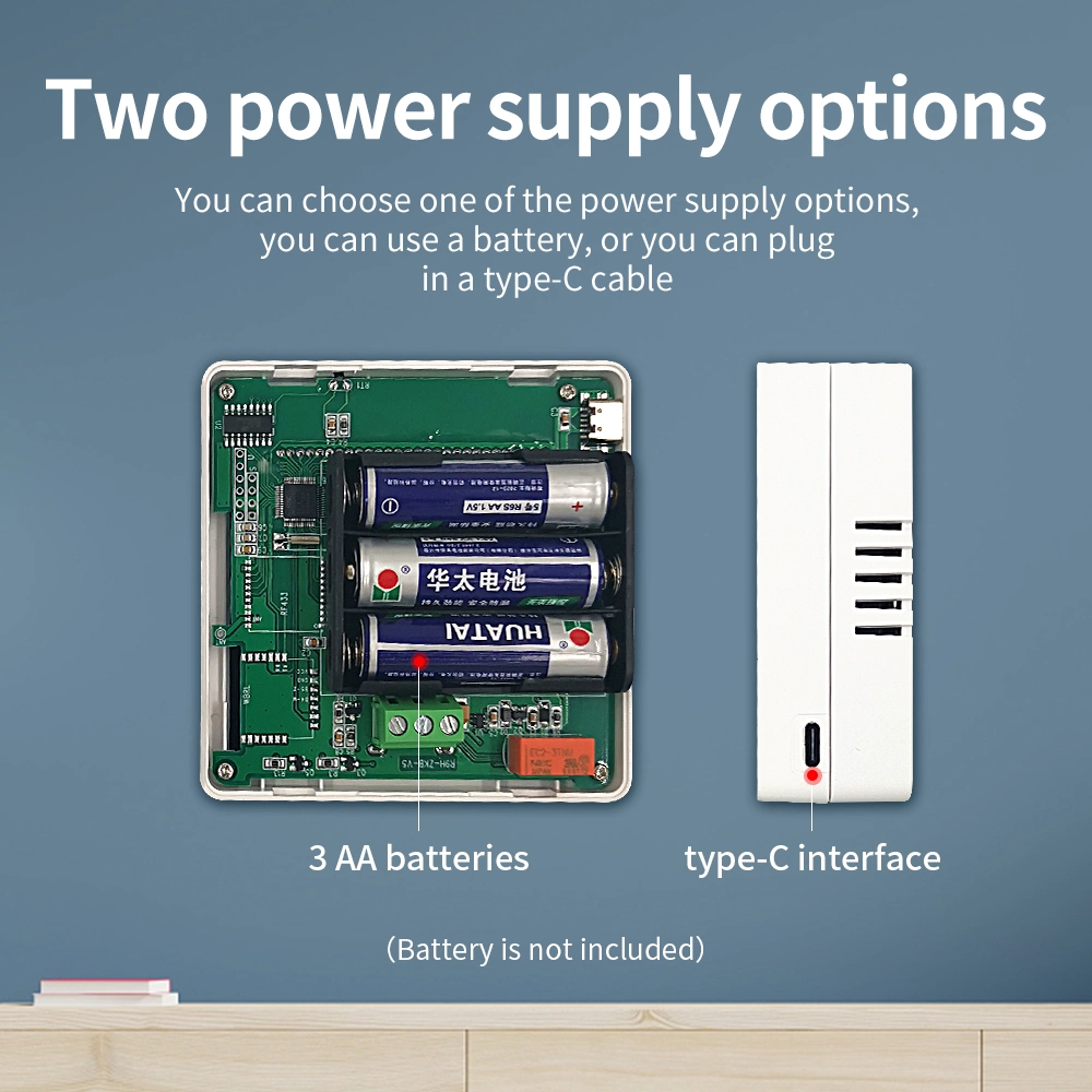 AA Battery Thermostat with Type-C Cable Gas Boiler Heating Temperature Regulator