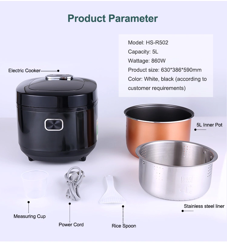 Customized Color Printing Housing Commercial Catering Rice Cooker 5L Cylinder Electric Rice Cooker
