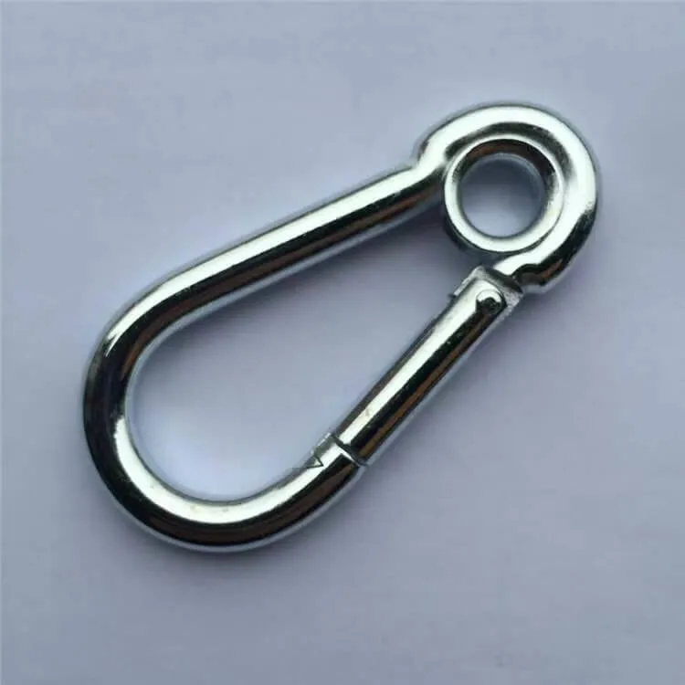 Safety Snap Hook with Eyelet Steel Climbing Hook Stainless Steel Carabiner Hook