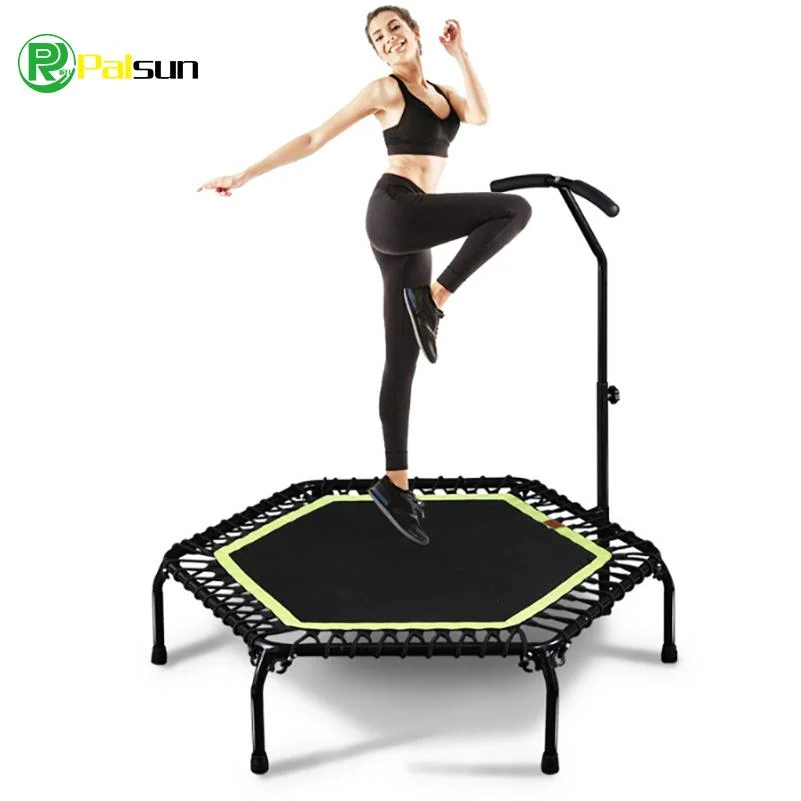 High quality/High cost performance  Jump Sport Adjustable Handle Bar Hex Trampoline Mini Hexagon Trampoline Workout