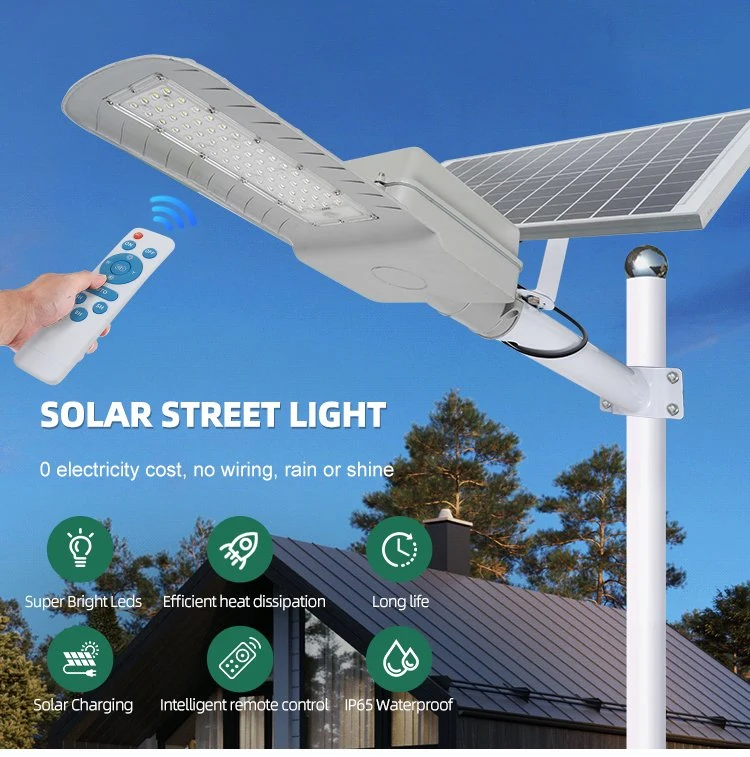 300 واط تجزئة سعر الجملة في الهواء الطلق غمر استشعار الضوء الداخلي لوحة LED Energy Saving Garden Road Wall Solar Street Light مع اعتماد CE