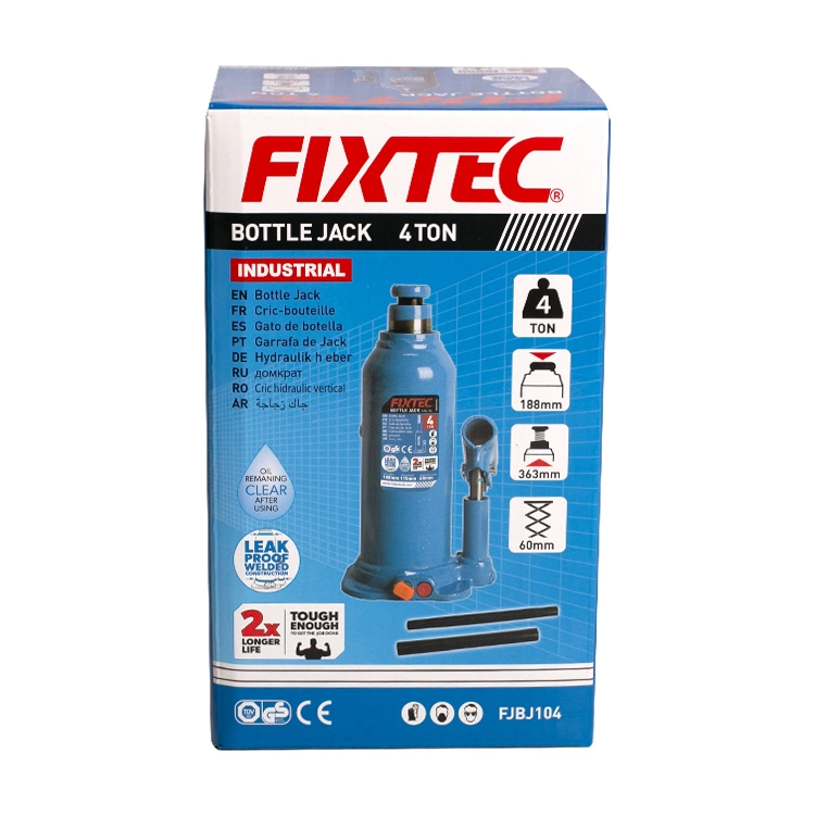 Herramientas de reparación de coches Fixtec 10ton Gato de botella hidráulica vertical soldado