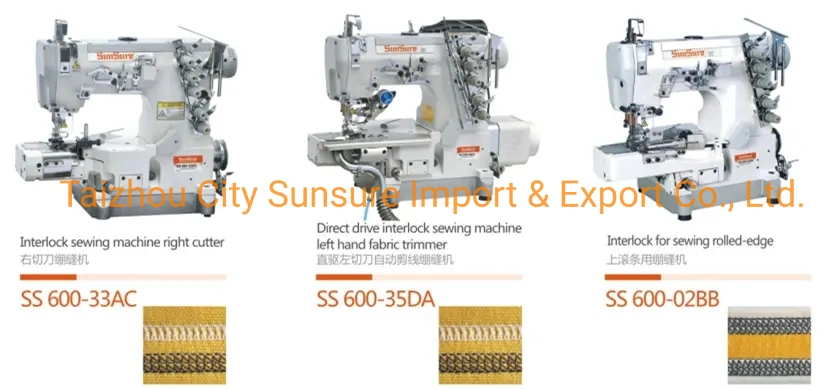 Transmissão Direta do Cilindro de alta velocidade de intertravamento de cama máquina de costura com função de Fresagem Ss-600-01da