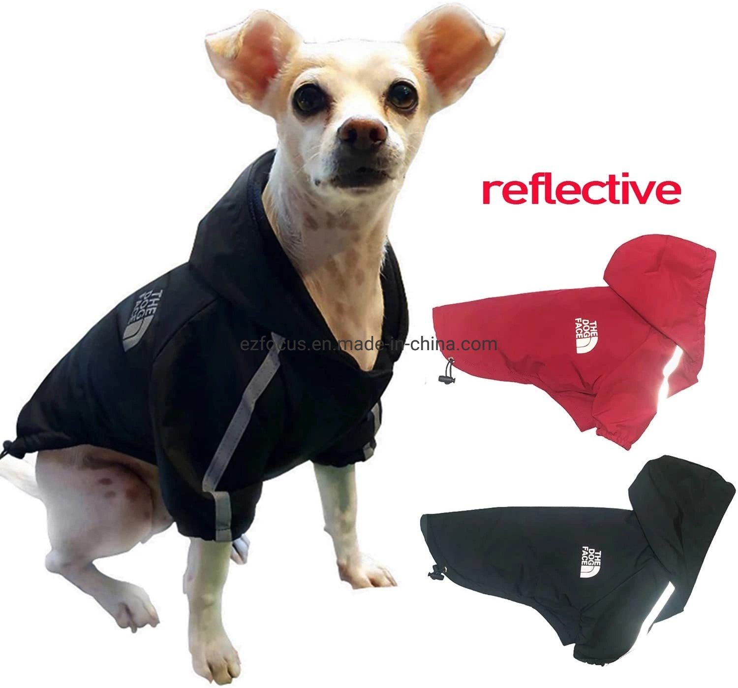 Impermeable impermeable ligero Abrigo perro reflectante chaqueta Chaqueta con capucha Wbb lluvia12453