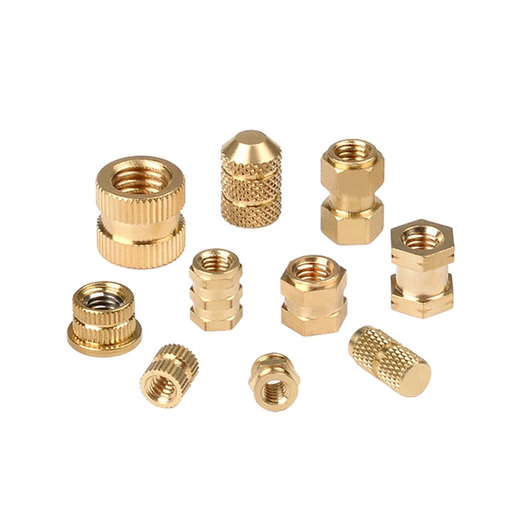 M2 M3 M4 M5 M6 M8 Knurled Plastic Brass Insert Nut Brass Mold-in Blind Threaded Inserts