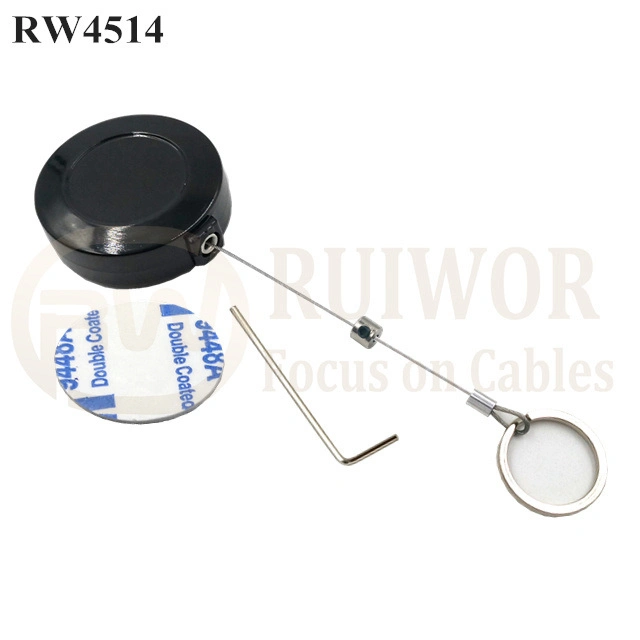 Anti Theft Rope Round Display Pull Box Plus with Demountable Key Ring