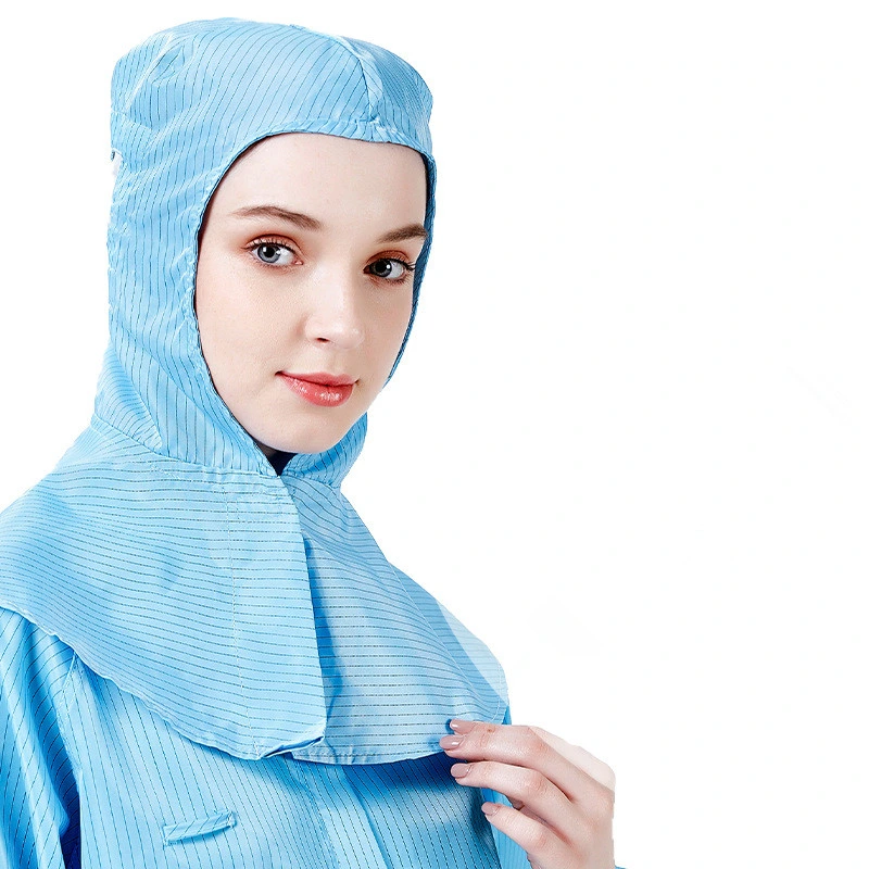 Color Cleanroom Industry transpirable Máscara ESD Anti-Static Shawl Cap para Semiconductor