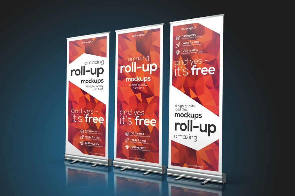 Custom Portable Trade Show Publicidad de aluminio al aire libre Rollup fondo retráctil Soporte para pancartas con ruedas