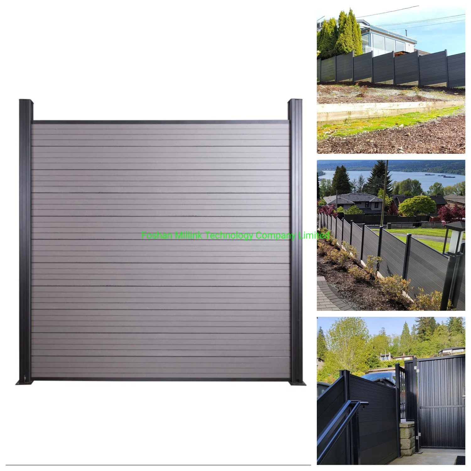 Vente chaude de clôture de jardin extérieure personnalisée en composite bois-plastique de haute qualité WPC